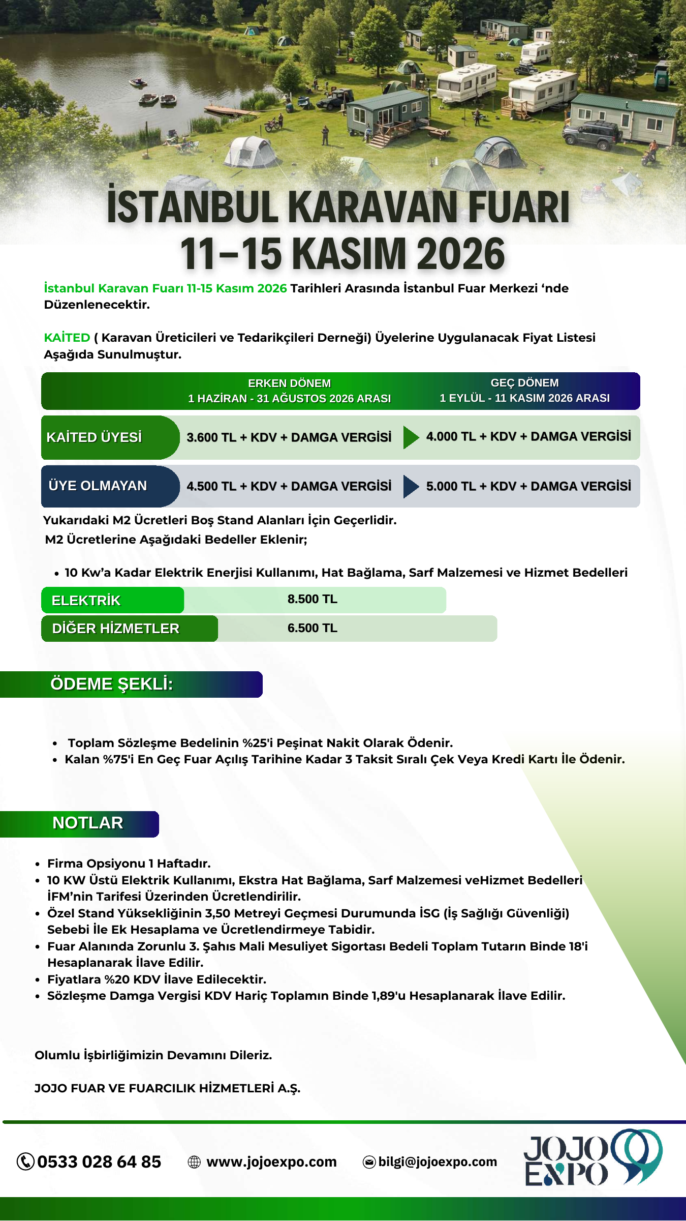 Istanbul Caravan Fair 2026 Preisliste